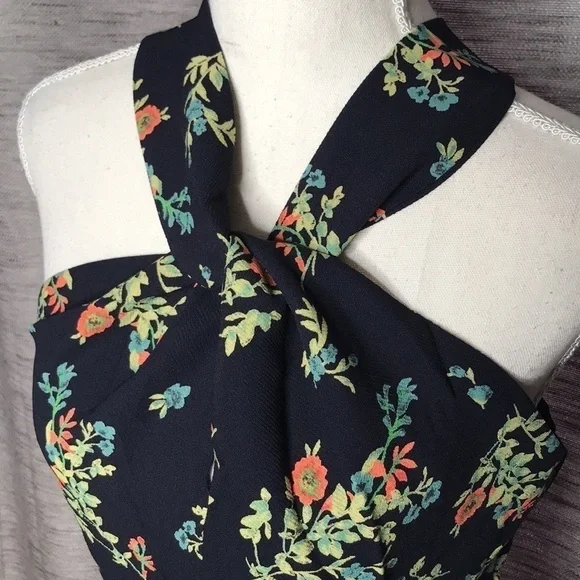 19COOPER BLUE FLORAL FIT & FLARE SUNDRESS SMALL New - Picture 3 of 9